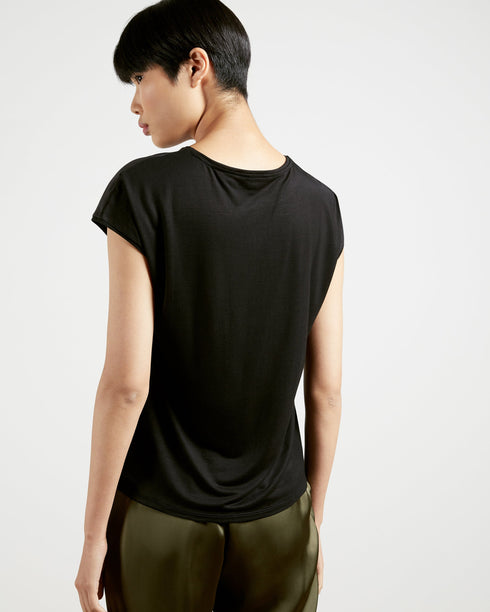LUWEII-Tops-Clove Woven Front Tee Shirt- Ted Baker Romania